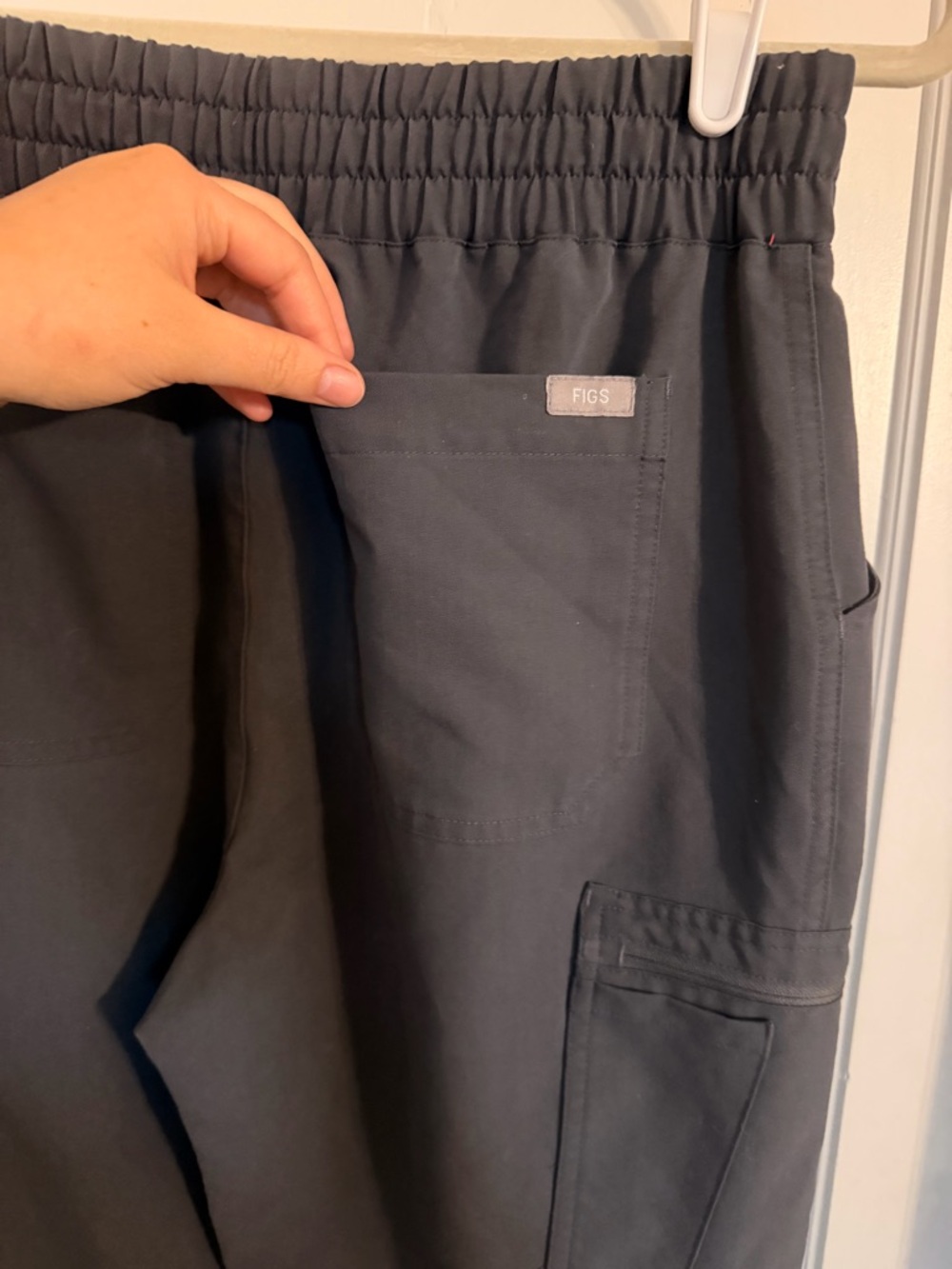 Figs Charcoal Scrubs with Red Drawstring - Picture 7 of 16